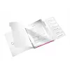 Leitz WOW Carpeta de anillas PP con 6 pestañas, A4, Polipropileno (PP), Metálico, Rosa, 200 hojas, 260 mm, 17 mm