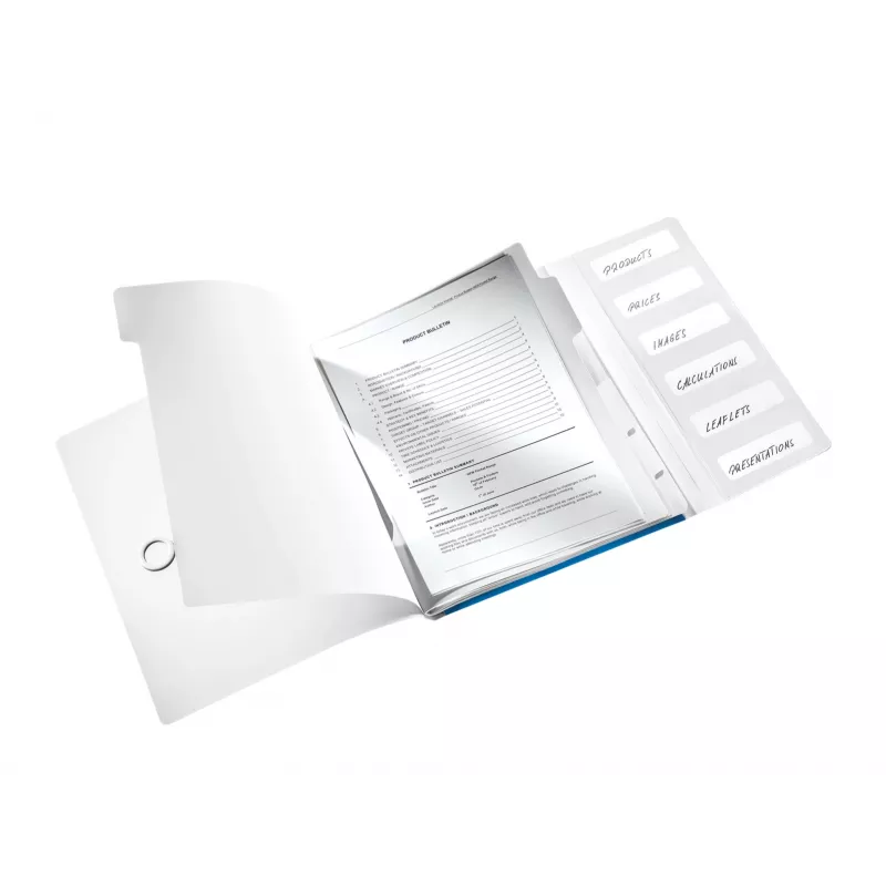 Leitz WOW Libro de separadores PP, 6 pestañas, A4, Polipropileno (PP), Azul, Metálico, 200 hojas, 260 mm, 17 mm