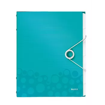 Leitz WOW Libro de índices PP, 6 partes, A4, Polipropileno (PP), Azul, Metálico, 200 hojas, 260 mm, 17 mm