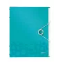 Leitz WOW Libro de índices PP, 6 partes, A4, Polipropileno (PP), Azul, Metálico, 200 hojas, 260 mm, 17 mm