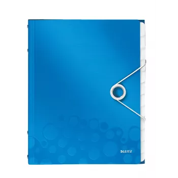 Leitz Registerbuch WOW PP 12 pestañas, A4, polipropileno (PP), azul, metálico, 200 hojas, 265 mm, 17 mm