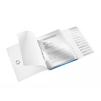 Leitz Registerbuch WOW PP 12 pestañas, A4, polipropileno (PP), azul, metálico, 200 hojas, 265 mm, 17 mm
