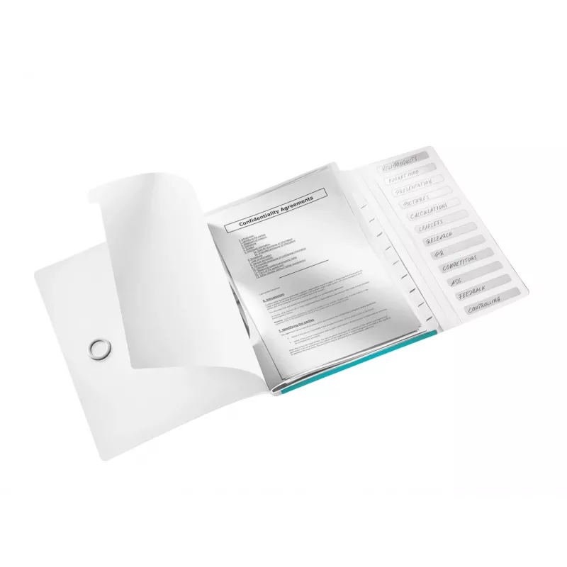 Leitz WOW separador de PP, 12 pestañas, A4, polipropileno (PP), azul, metálico, 200 hojas, 265 mm, 17 mm