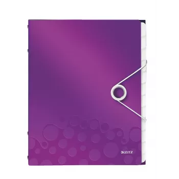 Leitz libro separador WOW PP 12 pestañas, A4, polipropileno (PP), metálico, lila, 200 hojas, 265 mm, 17 mm