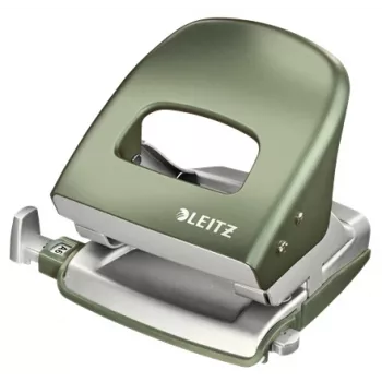 Leitz NeXXt perforadora Style, 2 taladros 30 hojas metal, 30 hojas, verde, plata, metal, 8 cm, A6, 107 mm