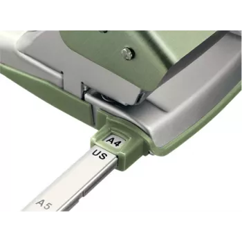 Leitz NeXXt perforadora Style, 2 taladros 30 hojas metal, 30 hojas, verde, plata, metal, 8 cm, A6, 107 mm