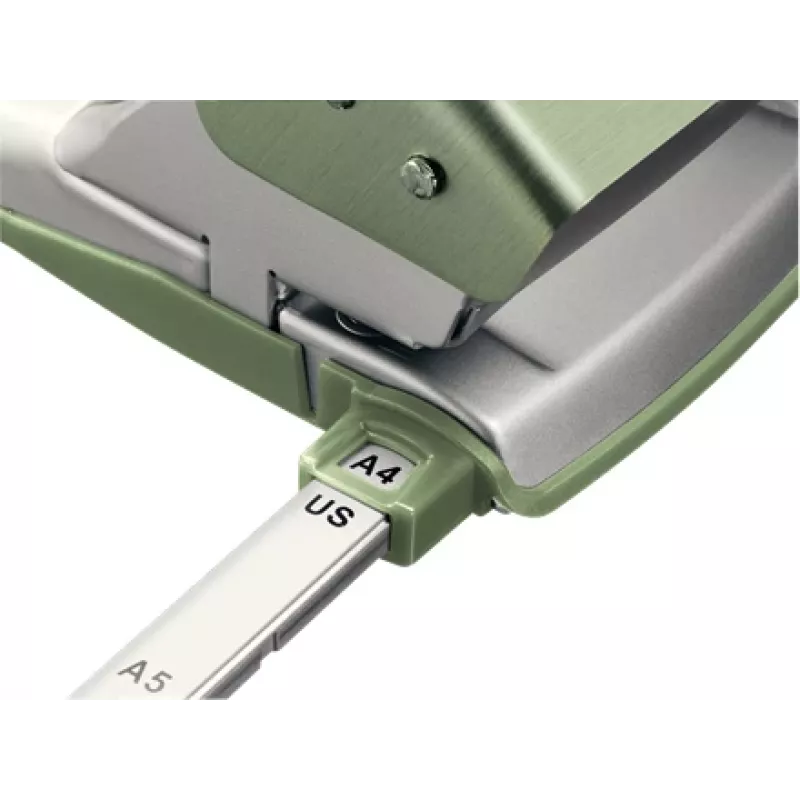 Leitz NeXXt perforadora Style, 2 taladros 30 hojas metal, 30 hojas, verde, plata, metal, 8 cm, A6, 107 mm