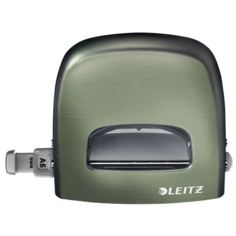 Leitz NeXXt perforadora Style, 2 taladros 30 hojas metal, 30 hojas, verde, plata, metal, 8 cm, A6, 107 mm