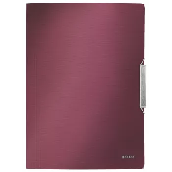 Leitz carpeta de 3 solapas Style PP A4, A4, polipropileno (PP), rojo, 150 hojas, 80 g/m², goma