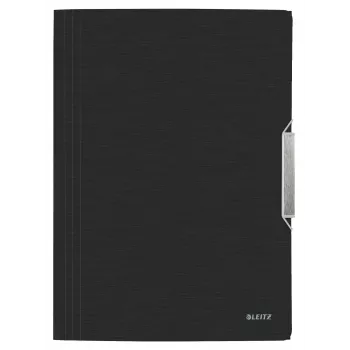 Leitz carpeta de 3 solapas Style PP A4, A4, polipropileno, negro, 150 hojas, 80 g/m², goma