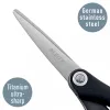Leitz tijeras de calidad Titanium 150 mm, adultos, corte recto, unidad, negro, metálico, acero inoxidable, titanio