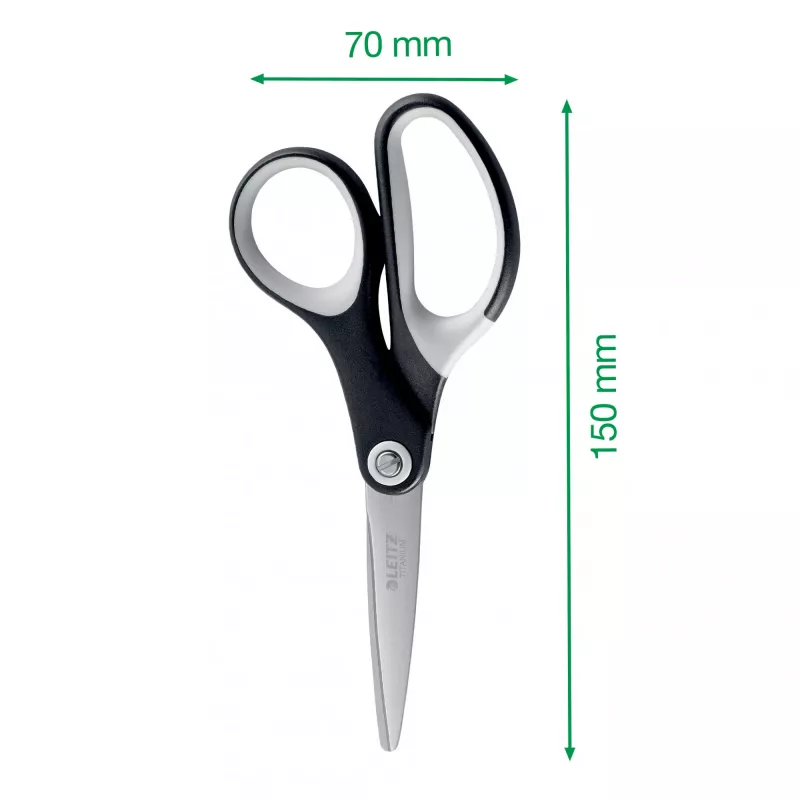 Leitz tijeras de calidad Titanium 150 mm, adultos, corte recto, unidad, negro, metálico, acero inoxidable, titanio