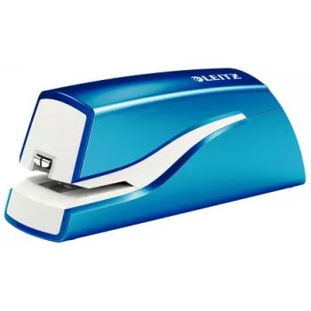 Leitz NeXXt Grapadora a batería WOW 5566, 10 hojas, 1 cm, plástico, azul, blanco, batería, 50 mm