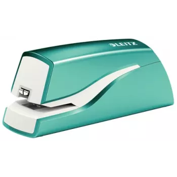 Leitz NeXXt Grapadora a batería WOW 5566, 10 hojas, 1 cm, plástico, azul, blanco, batería, 50 mm