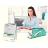 Leitz NeXXt Grapadora a batería WOW 5566, 10 hojas, 1 cm, plástico, azul, blanco, batería, 50 mm