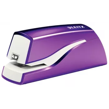 Leitz NeXXt Grapadora a batería WOW 5566, 10 hojas, 1 cm, plástico, morado, blanco, batería, 50 mm