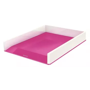 Leitz Bandeja de correspondencia WOW Dual Colour, plástico, metálico, rosa, A4, 267 mm, 336 mm, 49 mm