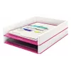 Leitz Bandeja de correspondencia WOW Dual Colour, plástico, metálico, rosa, A4, 267 mm, 336 mm, 49 mm