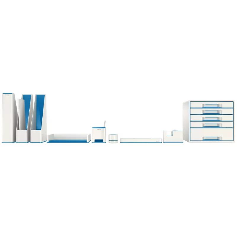Leitz Bandeja de correspondencia WOW Dual Colour, plástico, azul, metálico, A4, 267 mm, 336 mm, 49 mm