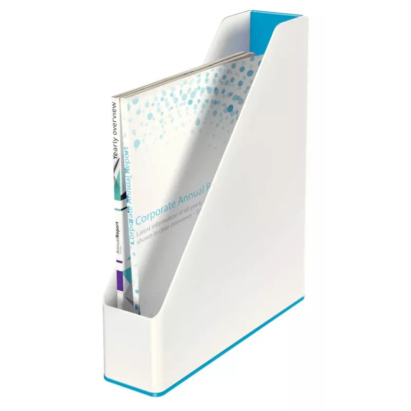 Leitz Archivador de revistas WOW Dual Colour, azul, blanco, plástico, A4, 272 mm, 318 mm, 430 g