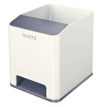 Leitz Portalápices Sound WOW, blanco, poliestireno, 90 mm, 101 mm, 100 mm, 140 g