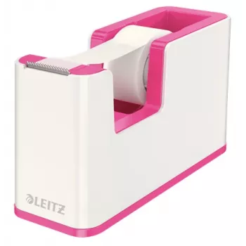 Leitz Dispensador de cinta de sobremesa WOW, 1,9 cm, 33 m, poliestireno, metálico, rosa, 51 mm, 126 mm