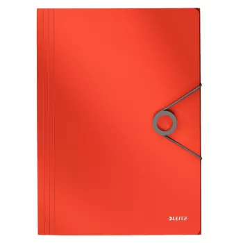 Leitz Carpeta de 3 solapas Solid PP A4, carpeta de solapas, A4, polipropileno (PP), roja, 150 hojas, 80 g/m²