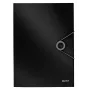 Leitz Carpeta de 3 solapas Solid PP A4, carpeta de solapas, A4, polipropileno (PP), negra, 150 hojas, 80 g/m²