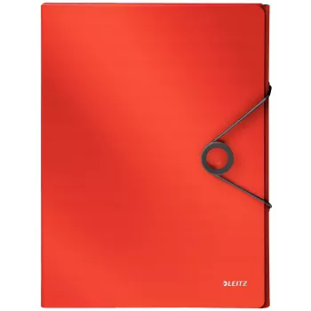 Leitz Carpeta de caja Solid PP 30 mm, carpeta de solapas, A4, polipropileno (PP), roja, 250 hojas, 80 g/m²