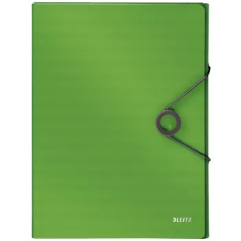 Leitz Carpeta de caja Solid PP 30 mm, carpeta de solapas, A4, polipropileno (PP), verde, 250 hojas, 80 g/m²