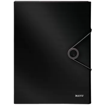 Leitz Carpeta de caja Solid PP 30 mm, carpeta de solapas, A4, polipropileno (PP), negra, 250 hojas, 80 g/m²