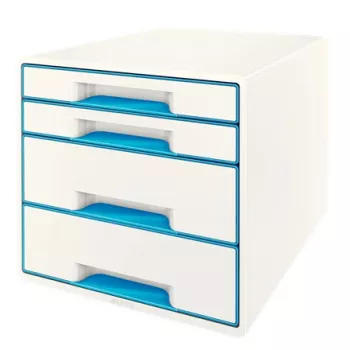 Leitz cajonera WOW Cube 4 cajones, 4 cajones, plástico, azul, blanco, 1 ud., 287 mm, 270 mm