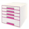 Leitz cajonera WOW Cube 5 cajones, 5 cajones, plástico, rosa, blanco, 1 ud., 270 mm, 287 mm