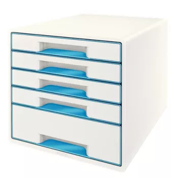 Leitz cajonera WOW Cube 5 cajones, 5 cajones, plástico, azul, blanco, 1 ud., 287 mm, 270 mm
