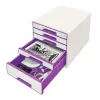 Leitz cajonera WOW Cube 5 cajones, 5 cajones, plástico, violeta, blanco, 1 ud., 287 mm, 270 mm