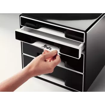 Leitz Desk Cube 4 cajones, 4 cajones, plástico, negro, 1 ud., 270 mm, 287 mm