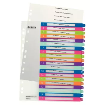 Esselte 1245-00-00 índice numérico de polipropileno (PP) multicolor