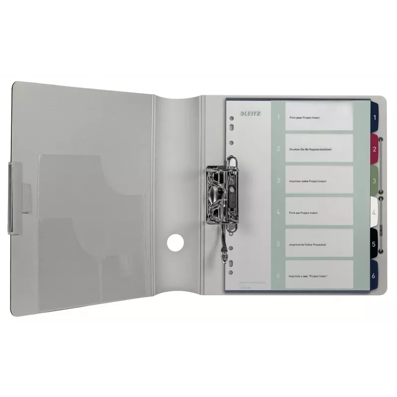 Leitz índice PC imprimible 1-6 Style PP A4+, índice numérico, polipropileno (PP), multicolor, vertical, A4 Maxi, 245 mm