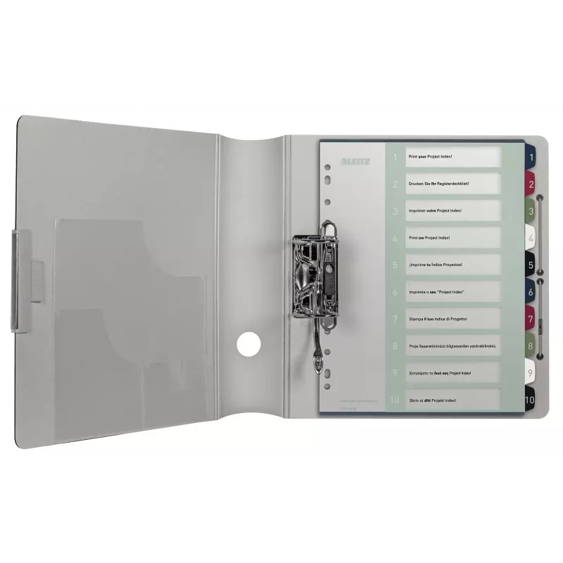 Leitz índice PC imprimible 1-10 Style PP A4+, índice numérico con pestañas, polipropileno (PP), multicolor, vertical, A4 Maxi, 245 mm