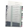 Leitz índice PC imprimible 1-12 Style PP A4+, índice numérico, polipropileno (PP), multicolor, vertical, A4 Maxi, 245 mm