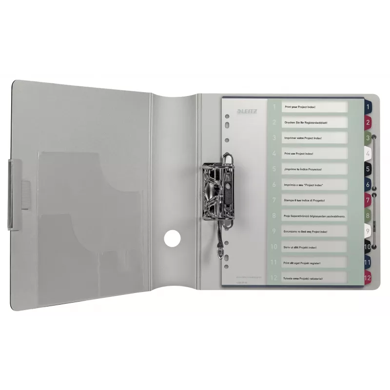 Leitz índice PC imprimible 1-12 Style PP A4+, índice numérico, polipropileno (PP), multicolor, vertical, A4 Maxi, 245 mm
