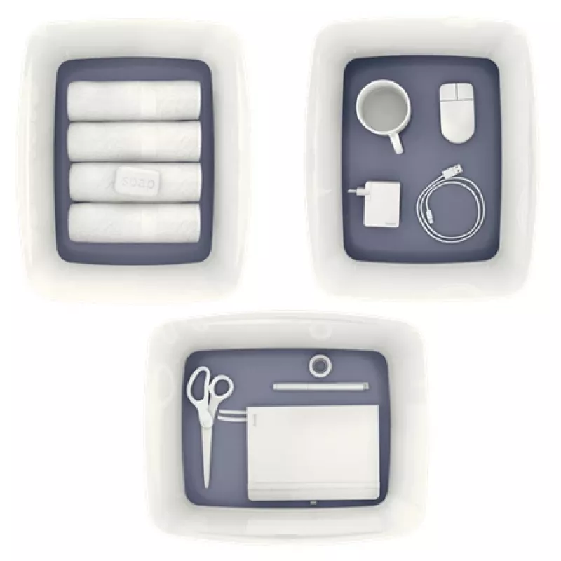 Esselte 5216-10-01 caja de almacenamiento rectangular acrilonitrilo butadieno estireno (ABS) gris, blanco