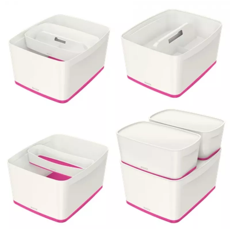 Esselte 5216-10-23 caja de almacenamiento rectangular acrilonitrilo butadieno estireno (ABS) rosa, blanco