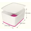Esselte 5216-10-23 caja de almacenamiento rectangular acrilonitrilo butadieno estireno (ABS) rosa, blanco