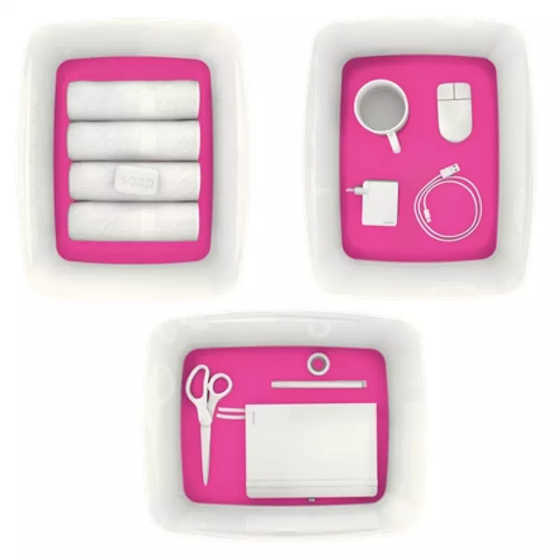 Esselte 5216-10-23 caja de almacenamiento rectangular acrilonitrilo butadieno estireno (ABS) rosa, blanco