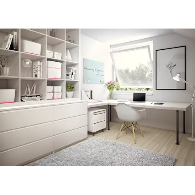 Esselte 5216-10-23 caja de almacenamiento rectangular acrilonitrilo butadieno estireno (ABS) rosa, blanco