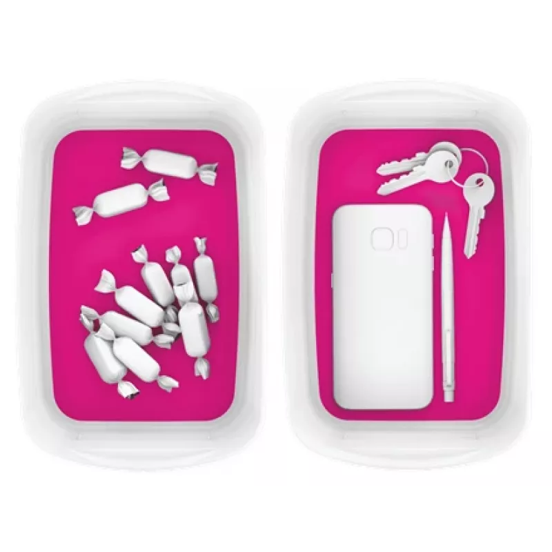 Esselte 5257-10-23 caja de almacenamiento rectangular acrilonitrilo butadieno estireno (ABS) rosa, blanco