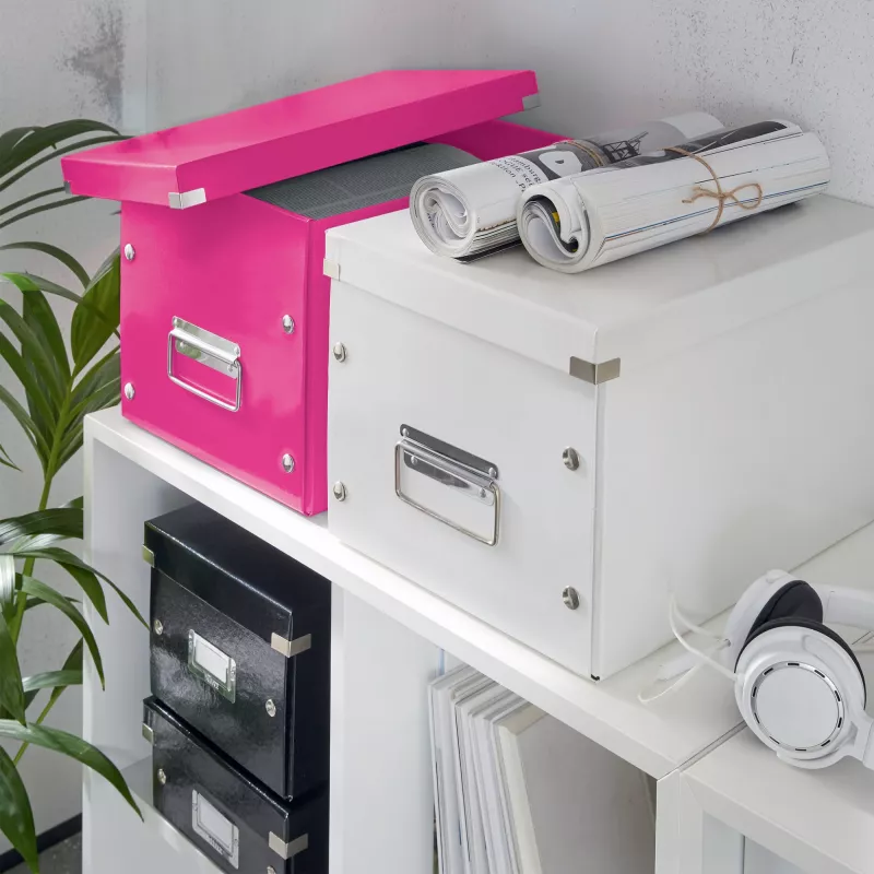 Leitz caja Click & Store WOW Cube Large caja de almacenamiento, fucsia, cartón, 320 mm, 360 mm, 310 mm