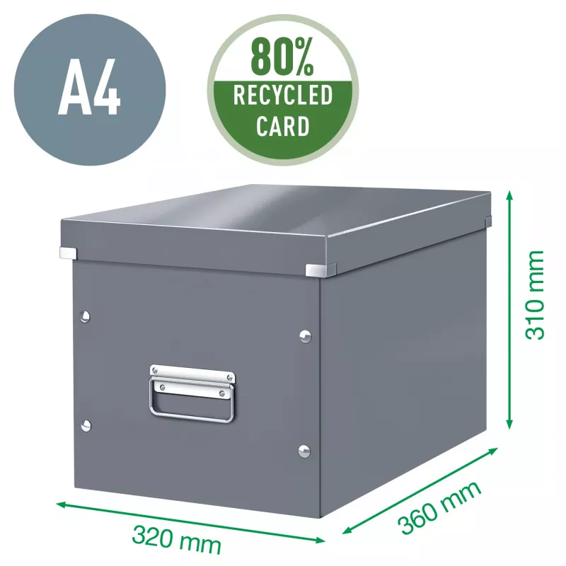Leitz caja Click & Store WOW Cube Large caja de almacenamiento, fucsia, cartón, 320 mm, 360 mm, 310 mm