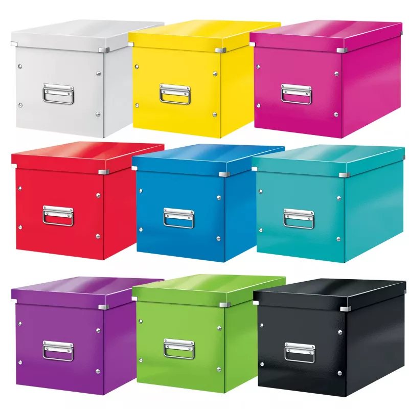 Leitz caja Click & Store WOW Cube Large caja de almacenamiento, fucsia, cartón, 320 mm, 360 mm, 310 mm